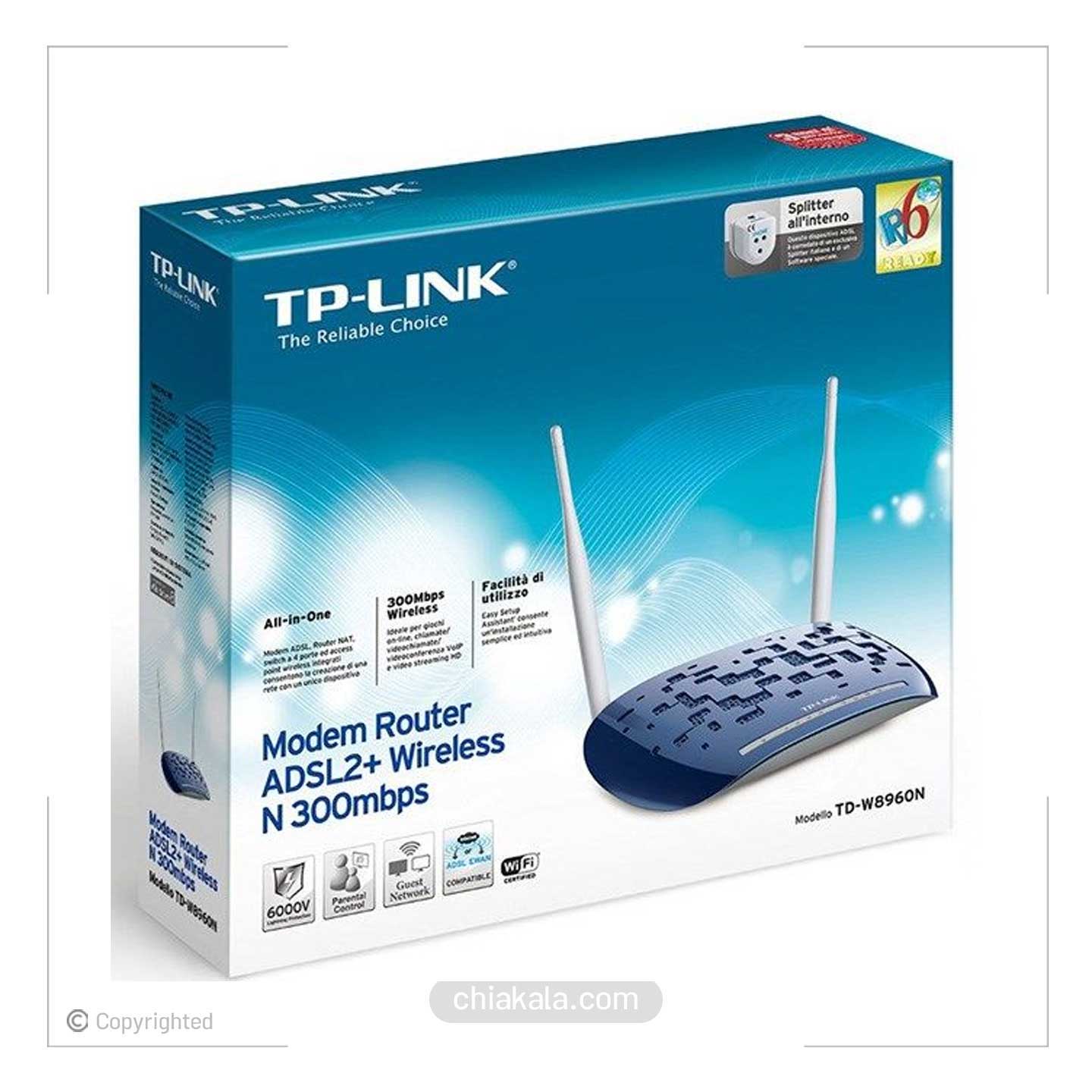 مودم +ADSL2 بی‌ سیم تی پی لینک مدل TP-LINK TD-W8960N
