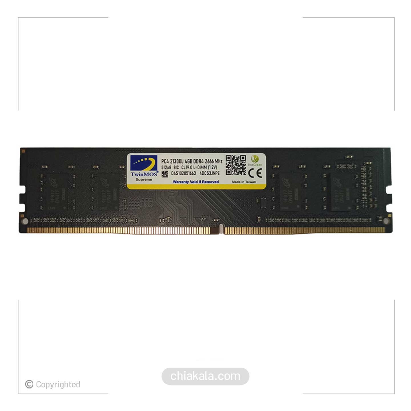 رم دسکتاپ DDR4 تک کاناله 2666 مگاهرتز CL19 تواینموس ظرفیت 4 گیگابایت